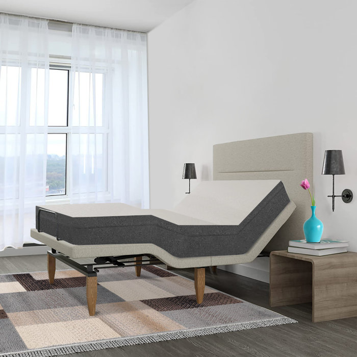 Spinal Solution 5inch Adjustable Bed Frame with Headboard, USB Ports